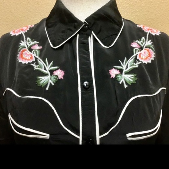 🐴Willow Clay Silk Rose Western Shirt*NEW - Picture 4 of 4